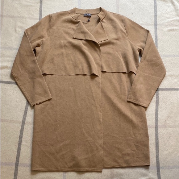 Basler 100% Virgin Wool Long Open Cardigan Sweater Size 42 EUR/ 10 US - Picture 3 of 14